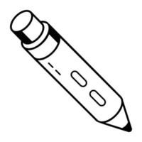 Schreibwerkzeug, Liniensymbol eines Bleistifts vektor