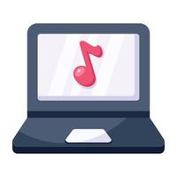 ladda ner en platt musikikon online vektor
