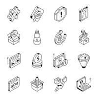 Symbole für Produktmanagement und Webskizzen vektor