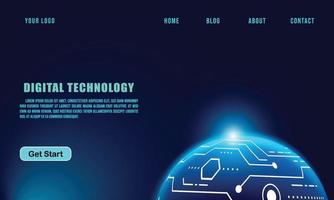 technologiekonzept für web-banner-vorlage oder broschüre, blaue farbe. vektor