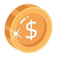 ein bearbeitbarer flacher Dollar-Icon-Download vektor