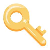 Schlüssel flaches Icon-Design, editierbar und einfach zu bedienen vektor