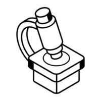 eine ikone eines isometrischen mikroskopdesigns vektor