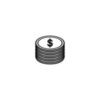 stapel von usa-währung, dollar, usd, haufen geld symbol symbol. Vektor-Illustration vektor