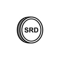 surinam valuta, srd, surinam pengar ikon symbol. vektor illustration