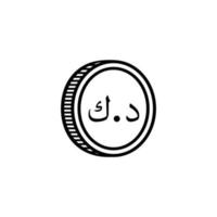 kuwait valuta ikon symbol. kuwaitiska dinarer, kwd-mynt. vektor illustration