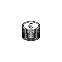 stack av euro pengar, hög med pengar ikon symbol. vektor illustration