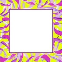 Vektor heller quadratischer Rahmen mit Bananenblättern auf rosa Hintergrund.