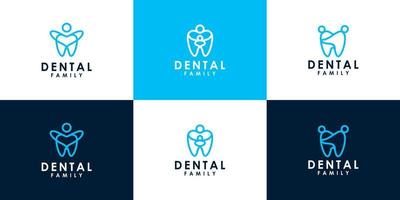 samling tandvård logotyp familj tandvård logotyp vektor