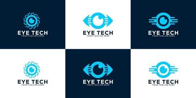 en samling av logotyper se och se ögonteknikdata vektor