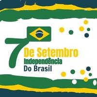 de independencia do brasil 7 de setembro brasilianischer unabhängigkeitstag. Brasilianische Unabhängigkeitsvorlage mit Band- und Flaggendekoration für unser Vorlagendesign. vektor