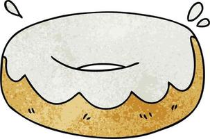 skurriler, handgezeichneter Cartoon-Donut vektor