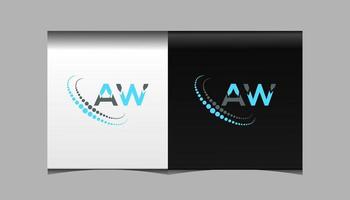 aw letter logotyp kreativ design. aw unik design. vektor