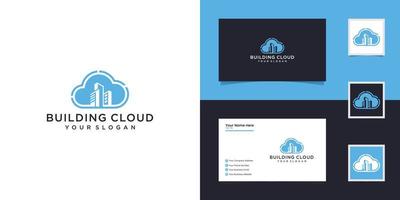 Gebäude-Cloud-Logo-Design-Vorlage