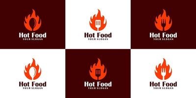 varm mat logotyp design samling vektor