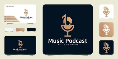 Musik-Podcast-Logo-Icon-Design und Inspiration für Visitenkarten vektor