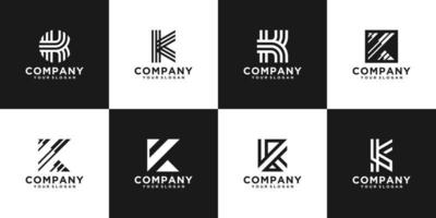 satz kreativer buchstabe k logo design sammlung für beratung, initialen, finanzunternehmen vektor