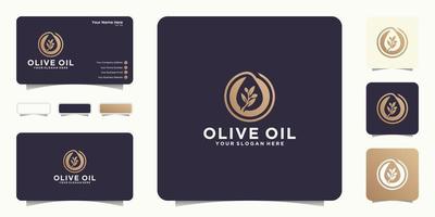 Olivenpflanzen-Logo-Design-Inspiration und Visitenkarten-Inspiration vektor