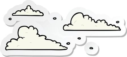 Aufkleber mit Cartoon-Wolken vektor