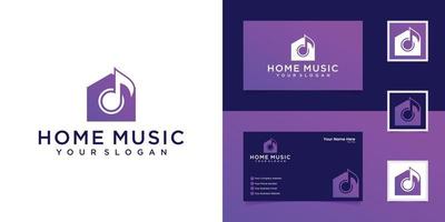 Musikhaus-Logo-Design-Vorlage und Visitenkarte vektor