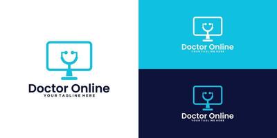 Online-Arzt-Logo-Design-Inspiration vektor