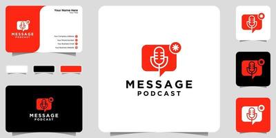 Podcast-Nachricht Logo-Inspiration, Benachrichtigung, Symbol und Visitenkarten-Design-Ikone vektor