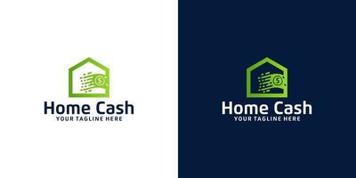 logotypdesign för huspengar, hembetalning, hemförsäljning eller bostadsinvestering vektor