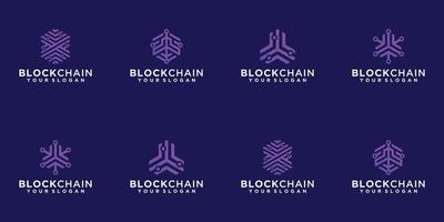 Blockchain-Technologie abstrakte Logo-Sammlung vektor