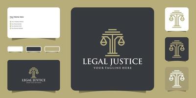lag advokat justitie logotyp design och modern visitkort inspiration vektor