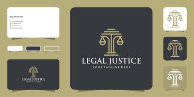 Law Attorney Justice Logo-Design und Inspiration für moderne Visitenkarten vektor