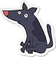 klistermärke av en tecknad hund vektor
