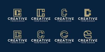 uppsättning kreativa monogram bokstaven c logotyp design inspirationsmall för rådgivning, initialer, finansiella företag vektor