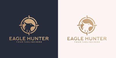 wild eagle hunter logotyp malldesign vektor