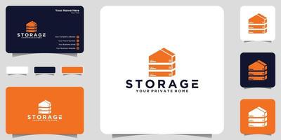 home logo inspiration und datenspeichersymbol und visitenkartendesign vektor