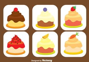 Süßes Shortcake Icons Set vektor