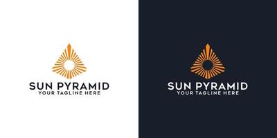 pyramid topp och sol logotyp design inspiration logotyp mall och visitkort design vektor