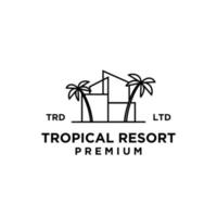 tropische Resort-Vektor-Logo-Design-Vorlage vektor