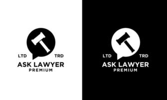 Logo-Icon-Design für Justiz-Anwaltsgespräche vektor