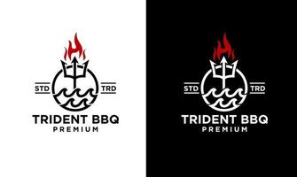 Trident brand flame grillmat logotyp vektor