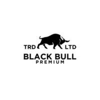 premium svart bull logotyp design vektor
