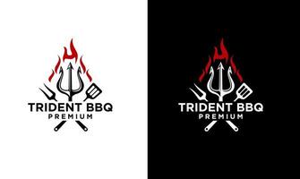 Trident brand flame grillmat logotyp vektor