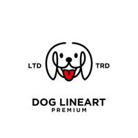 Hundekopf Linie Kunst Vektor Logo Design