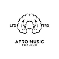 Afro-Musik-Vektorlinie Logo-Design vektor