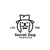 hemlig hund linje logotyp design vektor