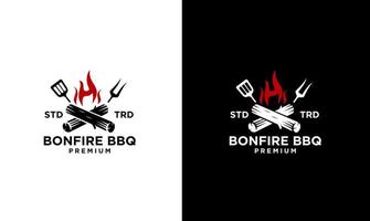 lagerfeuer flamme grill grill essen logo vektor