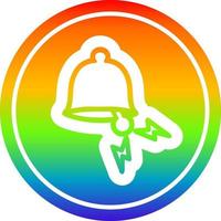 klingelnde Glocke kreisförmig im Regenbogenspektrum vektor