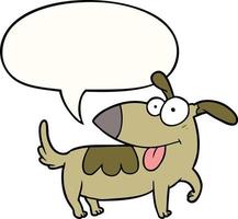 Cartoon glücklicher Hund und Sprechblase vektor