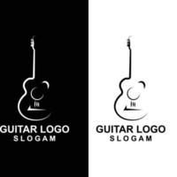 gitarr logotyp design, musikinstrument vektor ikon illustration