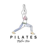 Pilates Sitzhaltung Logo Symbol Symbol eine beruhigende Yoga-Übung, die den ganzen Körper bewegt vektor