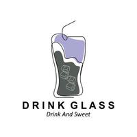 dryck glas logotyp design, vektor ikon illustration av juice, vin och kaffe drycker